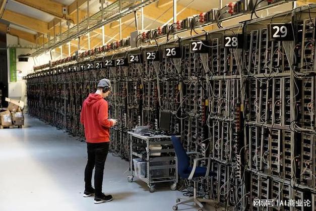 State-of-the-art mining farm showcasing densely packed mining rigs